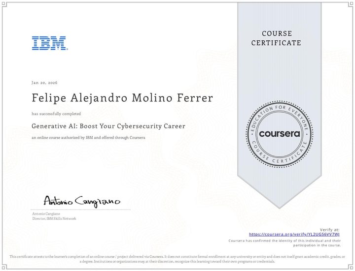Certificate: Generative AI: Boost Your Cybersecurity Career, IBM